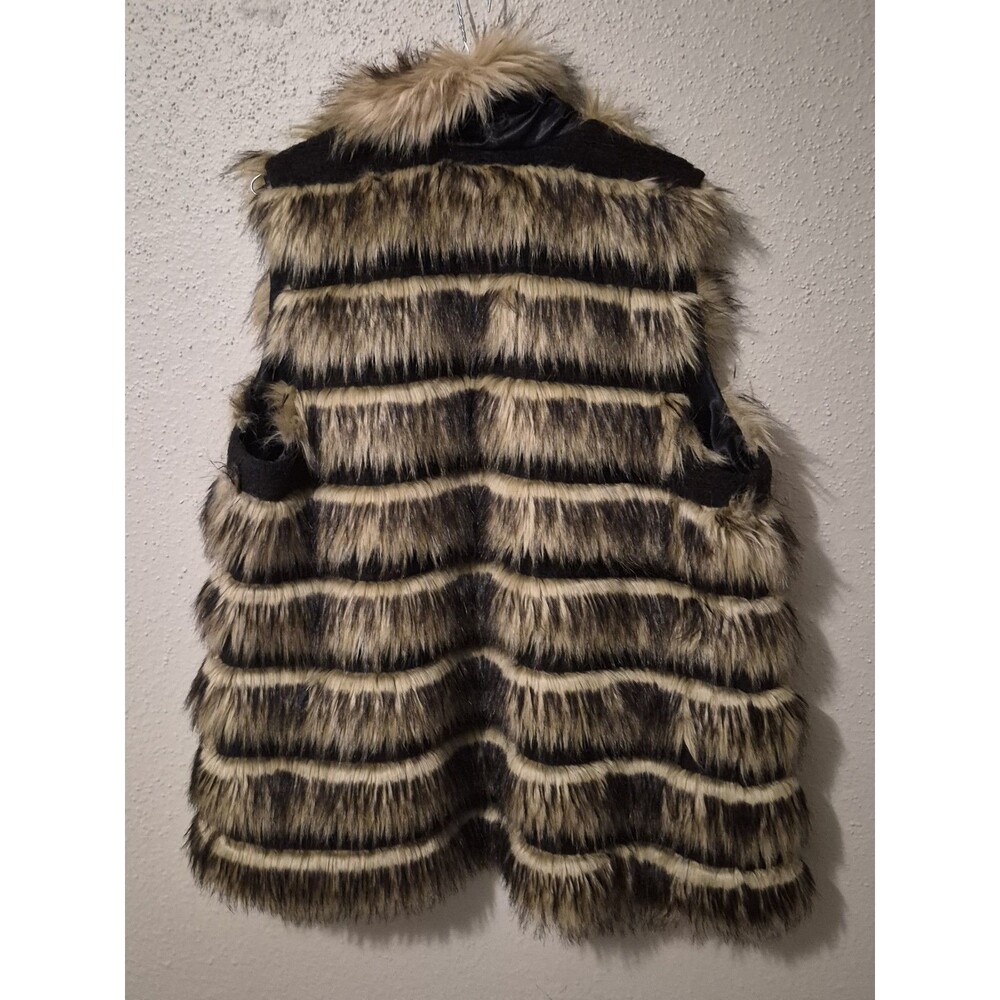 CHICO'S Size 3 Faux Fur Mink Fox Vest UNIQUE & STYLISH Size XLARGE MOB WIFE - Picture 2 of 8